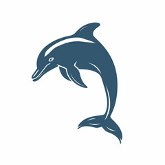 Dolphin head silhouette, flat logo, no color
