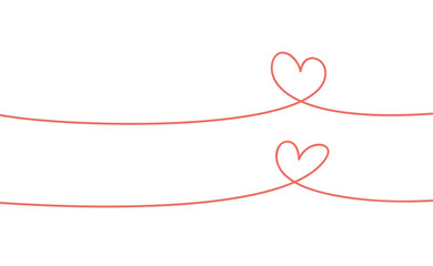 Heart linear illustration. One line continuous doodle for Valentine's Day card. Minimal heart design.