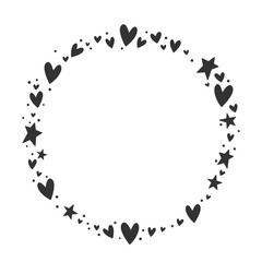 Obraz premium Circle frame formed by hearts. Valentine's Day background. Circular love background with hearts.