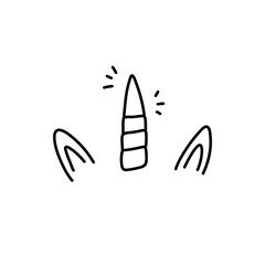 Unicorn horn with ears and sparkles