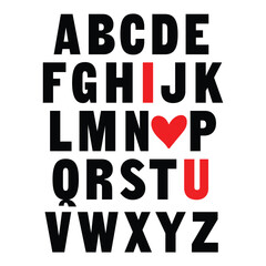 Alphabet I Love You SVG
