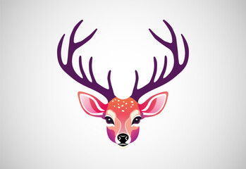 Deer Colorful Logo. Deer Head Logo Design Vector illustration.