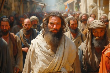 Naklejka premium Jewish men in the street.