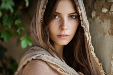 Portrait of a beautiful young biblical woman.