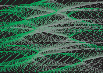 Gray-green-black chaotic linear backdrop for fabrics or textiles. Mesh motifs for business concepts, prints, covers, backgrounds or textures, interiors, scrapbooking, tiles, wallpapers, etc. Vector