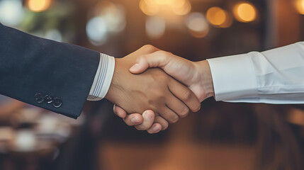 two people shaking hands for a business deal