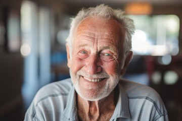 Smiling portrait of a senior man in a nursing home