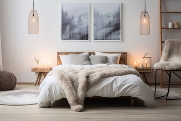 Interior of a nordic bedroom