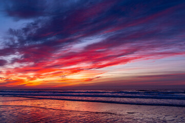 Colorful Sky over Beach in Morning