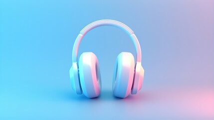 Headphones on blue background
