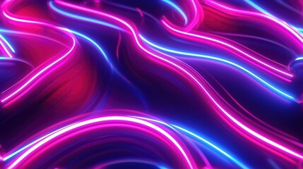 3d render, perfect shape, aesthetic, colorful background with abstract shape glowing in ultraviolet spectrum, curvy neon lines, Futuristic energy concept
