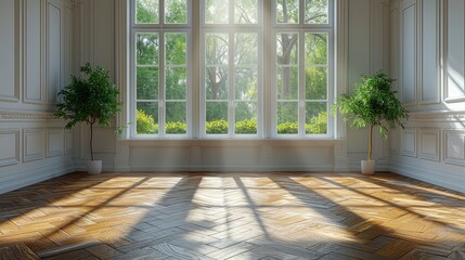 Fototapeta premium Light Window Shines On Wall, Background HD, Illustrations