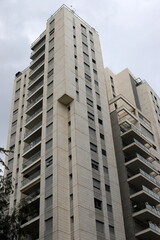 Architectural details of the construction of buildings and structures in Israel. Abstract fragment of modern architecture.