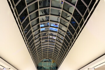 Architectural details of the construction of buildings and structures in Israel. Abstract fragment of modern architecture.