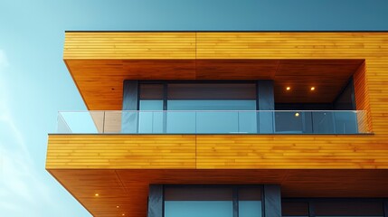 Line Wood Detail Building Blue Sky, Background HD, Illustrations