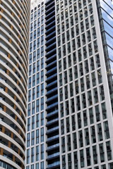 Architectural details of the construction of buildings and structures in Israel. Abstract fragment of modern architecture.