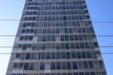 Obraz premium Architectural details of the construction of buildings and structures in Israel. Abstract fragment of modern architecture.