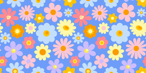 Seamless pattern with spring flowers