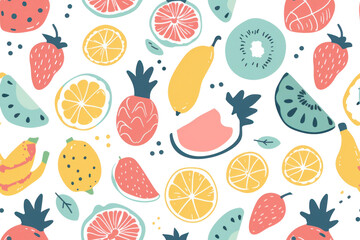 Summer Seamless Pastel Pattern Background