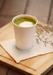 Delicious and refreshing coffee based beverage, ice coffee, cold drink, coffee beans