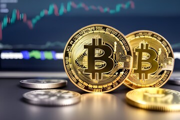 Bitcoin background. Digital Cryptocurrency.