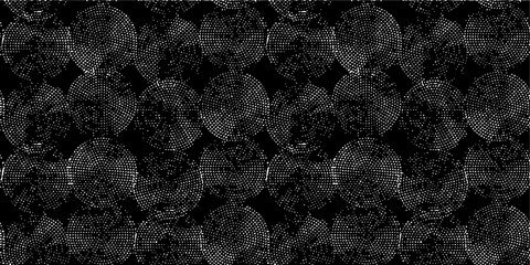 Monochrome texture composed of irregular graphic elements. Distressed uneven grunge background. Abstract vector illustration. Overlay for interesting effect and depth. Isolated on white background.