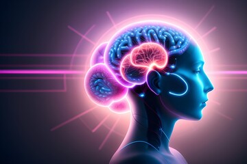 human head with brain