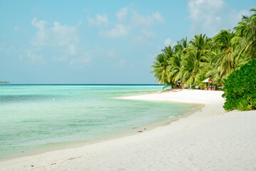 Mathiveri,  Maldives - 01 04 2024: The Mathiveri Island. Here,  the inhabitants invest with passion...