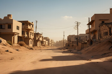 Desert landscape, desert city, sand, small village in the desert, area in the desert, village, middle east
