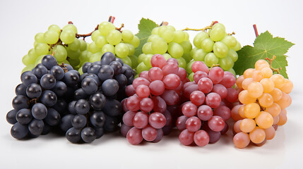 Bunches of ripe fresh grape on the grapevine, soft focus background