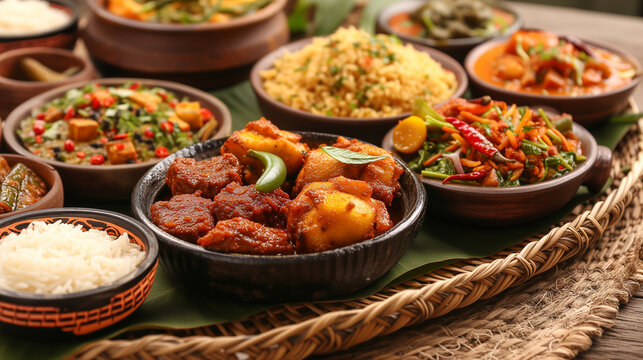 Group of chinese food in group includes Stir fry beef, goulash, aloo bhujiya, kharcho, sabzi, tandoori, lemongrass, khaman dhokla, etc.
