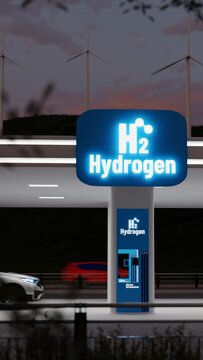 Refueling with hydrogen at night at a hydrogen filling station