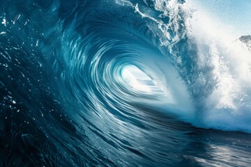 Majestic Ocean Wave Tunnel - obrazy, fototapety, plakaty