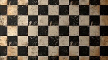 A classic chessboard texture background, capturing the strategic beauty of chess with its black and white squares and array of chess pieces.