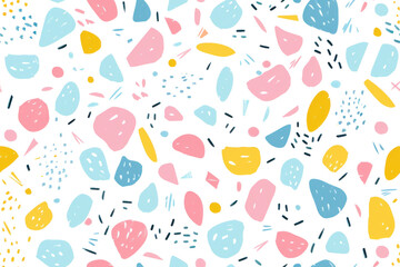 Pastel Abstract Pattern on Transparent Background