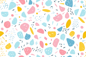 Pastel Abstract Pattern on Transparent Background