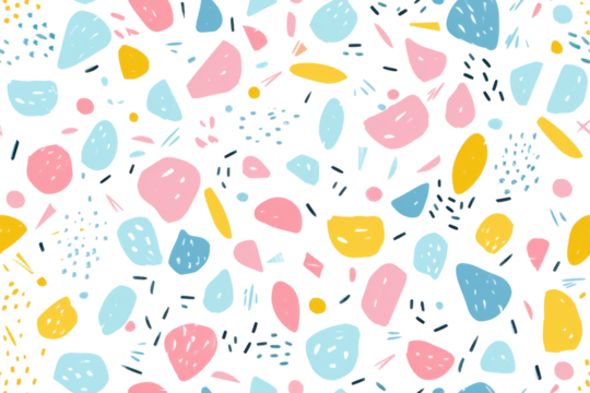 Pastel Abstract Pattern on Transparent Background