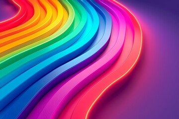 Vibrant strip rainbow colorful Color swirls, motley curves Progress. Neon circle Vector. Abstract Line wallpaper gradient pattern. Demisexual waves spirals background