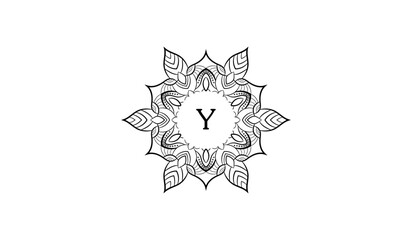 Fototapeta premium Luxury Flower Star Alphabetical Logo