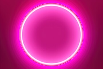 Pink round neon shining circle isolated on a white background