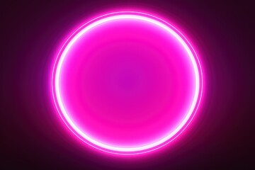 Pink round neon shining circle isolated on a white background