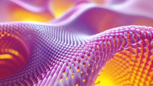 Abstract 3D wave pattern with vibrant gradient colors