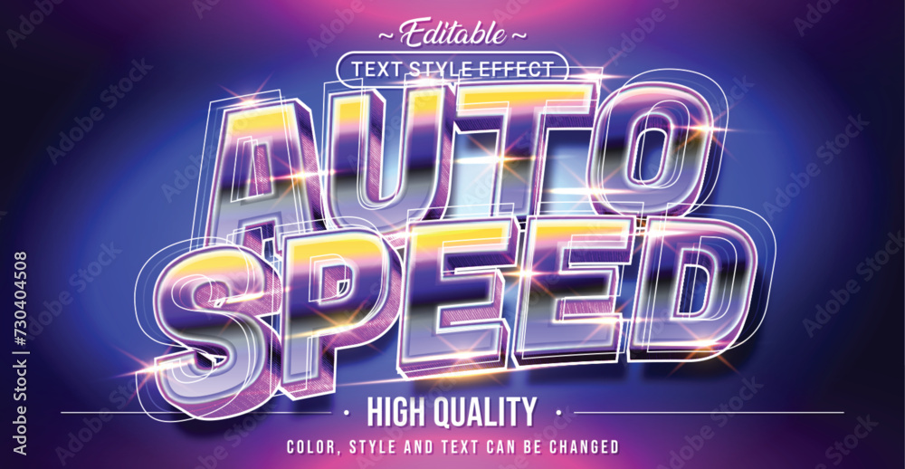 Poster Editable text style effect - Auto Speed text style theme.