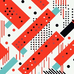 Red diagonal dots and dashes seamless pattern
