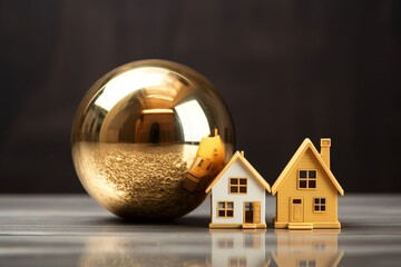 Real Estate Concept, Property Search and One Golden Unique House