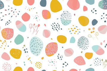 Pastel Organic Pattern on Transparent Background