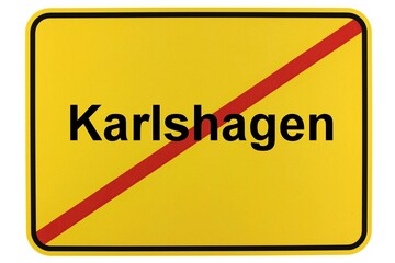 Illustration eines Ortsschildes der Gemeinde Karlshagen in Mecklenburg-Vorpommern