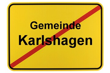 Illustration eines Ortsschildes der Gemeinde Karlshagen in Mecklenburg-Vorpommern