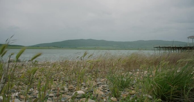 Windy day at lake side
