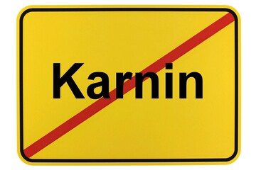 Illustration eines Ortsschildes der Gemeinde Karnin in Mecklenburg-Vorpommern